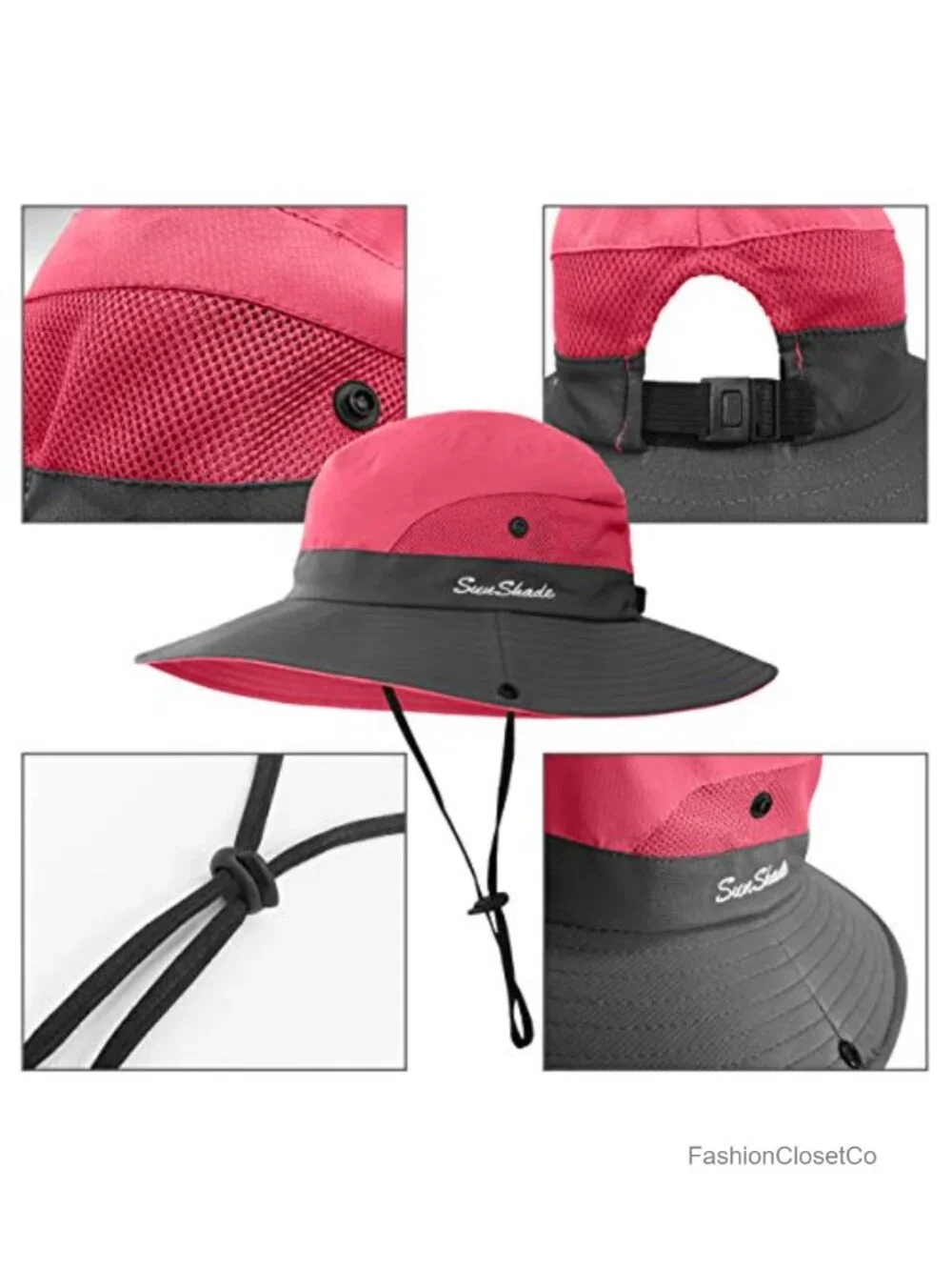Women's Wide Brim Sun Hat Packable UPF 50+ UV Protection Beach Cap for Fishing